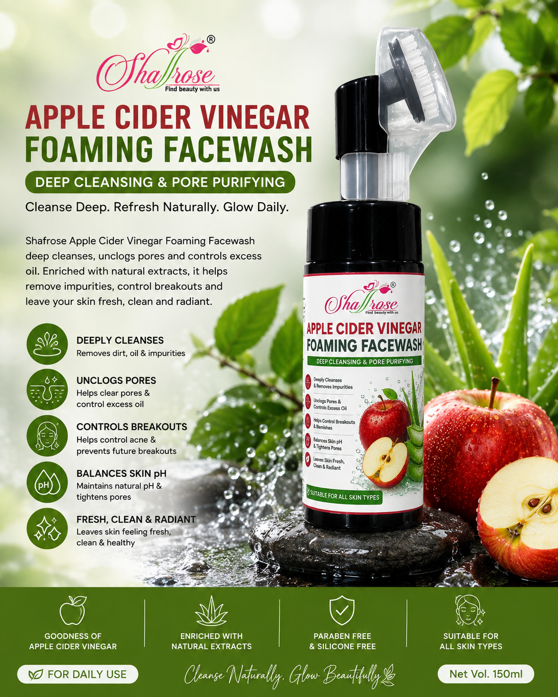 Apple Cider Vinegar Foaming Face Wash