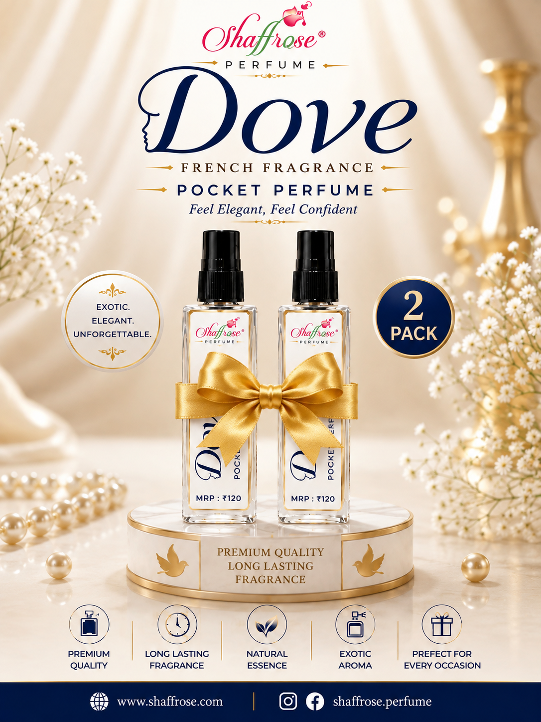 Shaffrose Dove Pocket Perfume